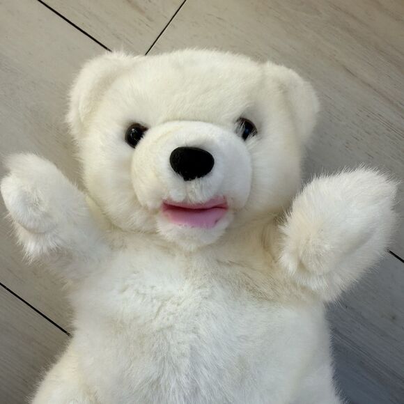 Vintage Mervyn’s Playful Pals Puppet White Puppy Dog Or Polar Bear - Picture 2 of 11